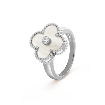 [Luxe Jewelry]CLOVER SILVER MOP DIAMOND RING