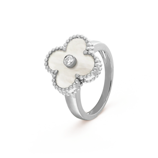 [Luxe Jewelry]CLOVER SILVER MOP DIAMOND RING