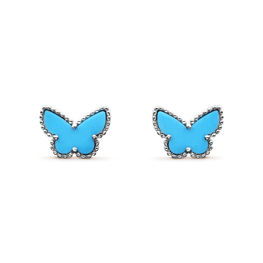 [Luxe Jewelry]BUTTERFLY TURQUOISE EARRINGS SILVER