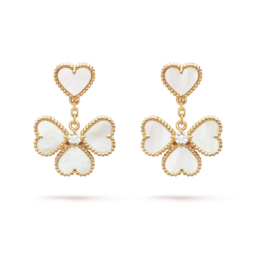 [Luxe Jewelry]CLOVER SWEET WHITE MOP EARRINGS