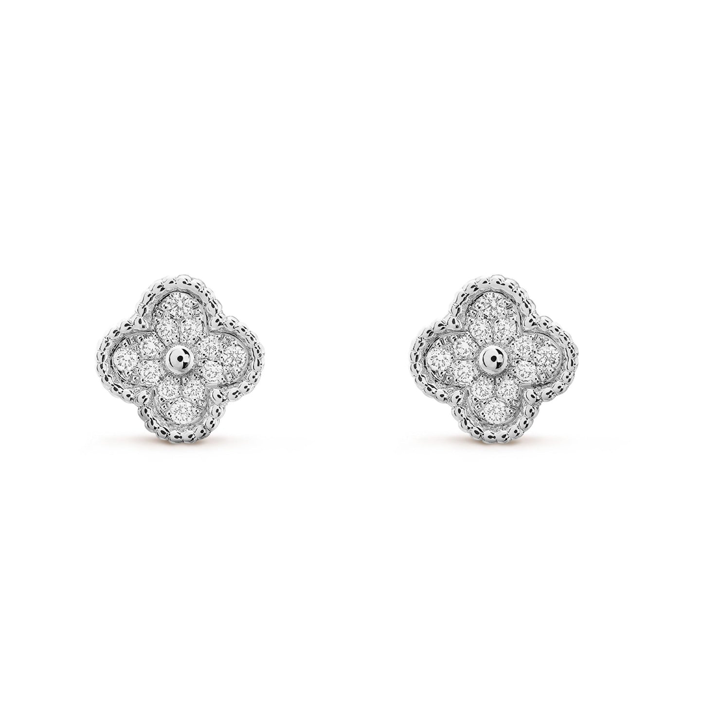 [Luxe Jewelry]CLOVER MINI DIAMOND STUD EARRINGS