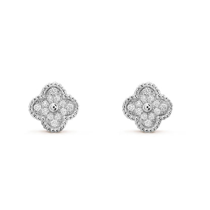 [Luxe Jewelry]CLOVER MINI DIAMOND STUD EARRINGS