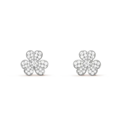 [Luxe Jewelry]CLOVER COMOS DIAMOND EARRINGS SILVER