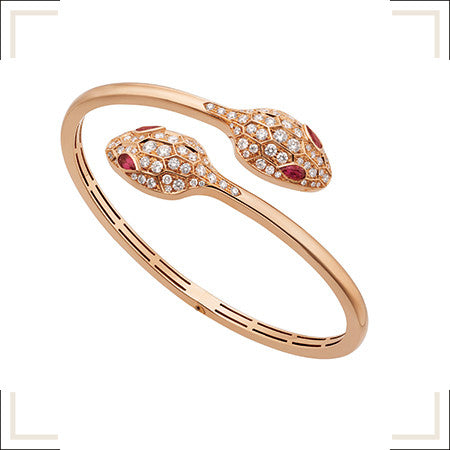 [Luxe Jewelry]SERPENTI BRACELET PINK GOLD DIAMOND DOUBLE SNAKE