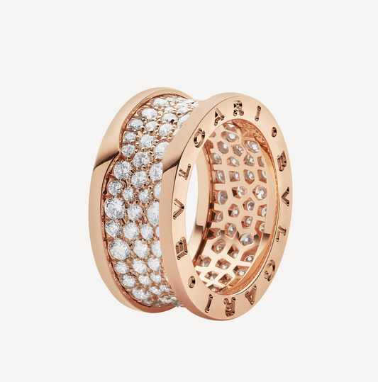 [Luxe Jewelry]ZERO 1 WITH PAVED DIAMONDS ON THE SPIRAL RING