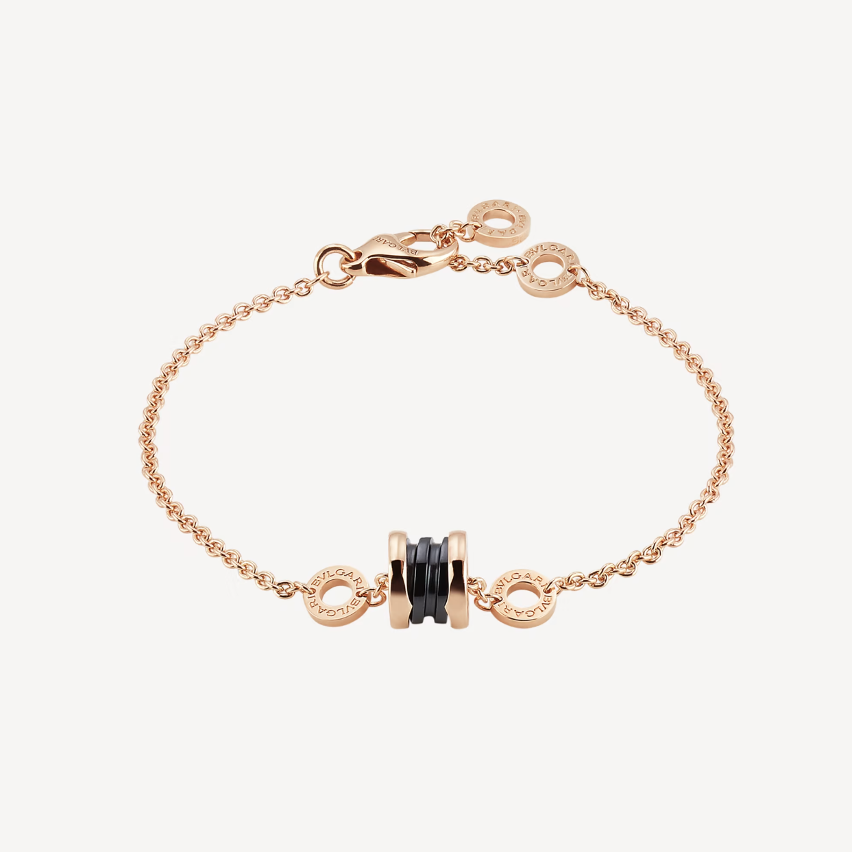 [Luxe Jewelry]ZERO 1 SOFT PINK GOLD AND BLACK CERAMIC BRACELET
