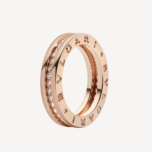 [Luxe Jewelry]ZERO 1 ONE-BAND PAVED DIAMONDS ON THE SPIRAL RING