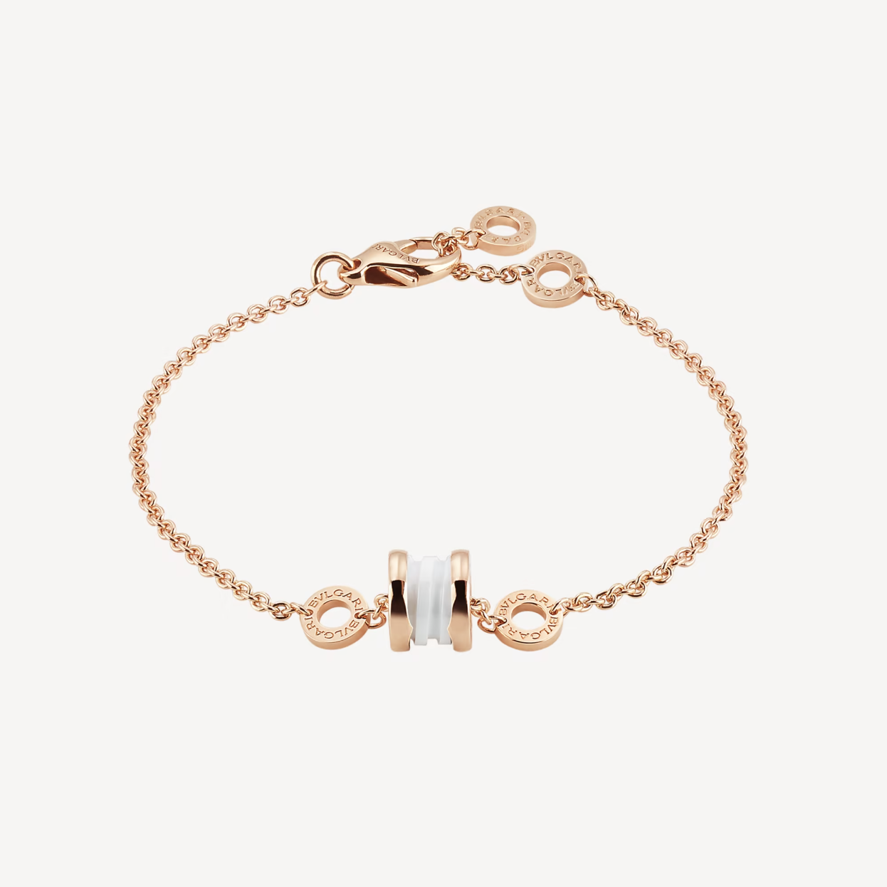 [Luxe Jewelry]ZERO 1 SOFT PINK GOLD AND WHITE CERAMIC BRACELET