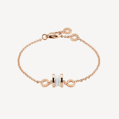 [Luxe Jewelry]ZERO 1 SOFT PINK GOLD AND WHITE CERAMIC BRACELET