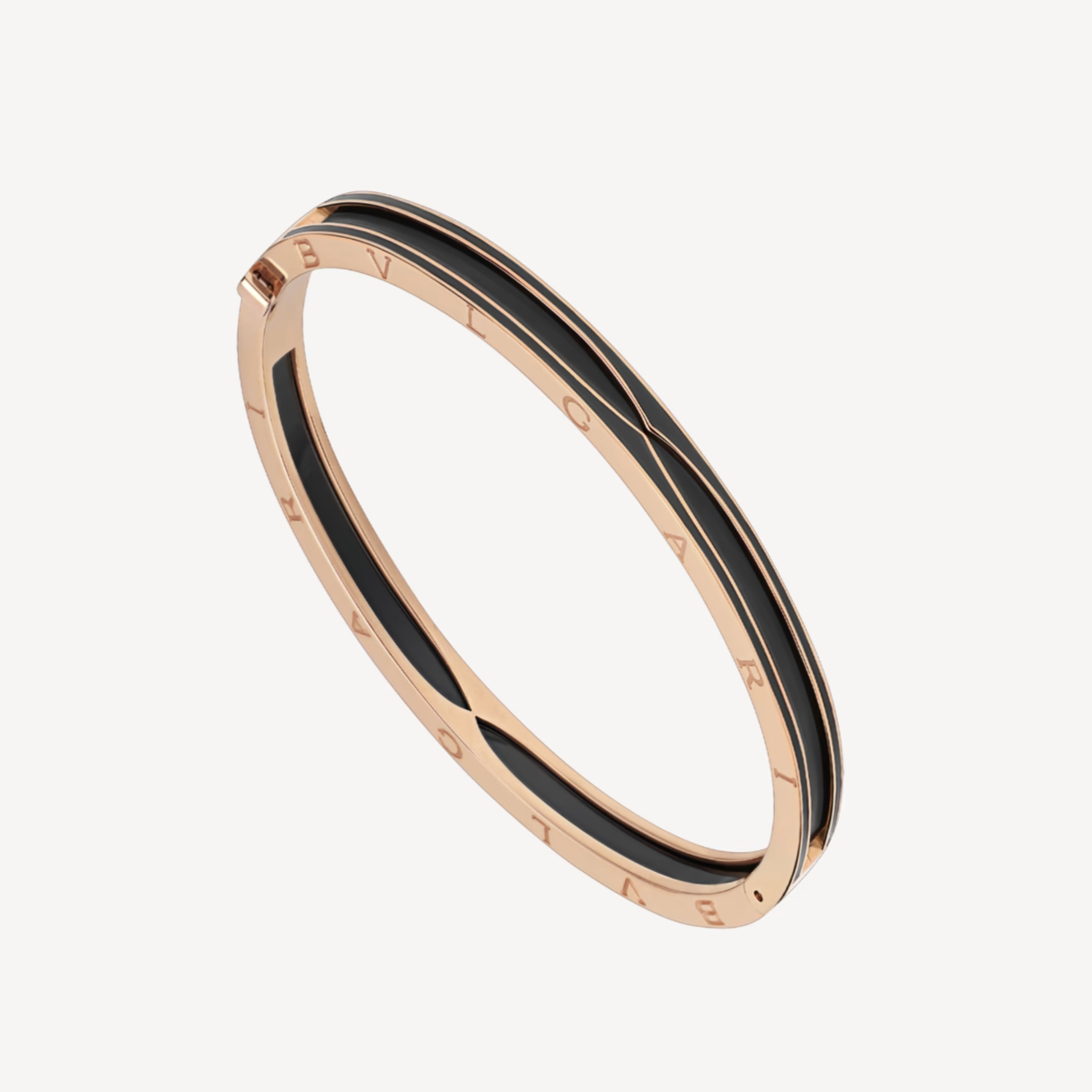 [Luxe Jewelry]ZERO 1 PINK GOLD WITH MATTE BLACK CERAMIC BRACELET