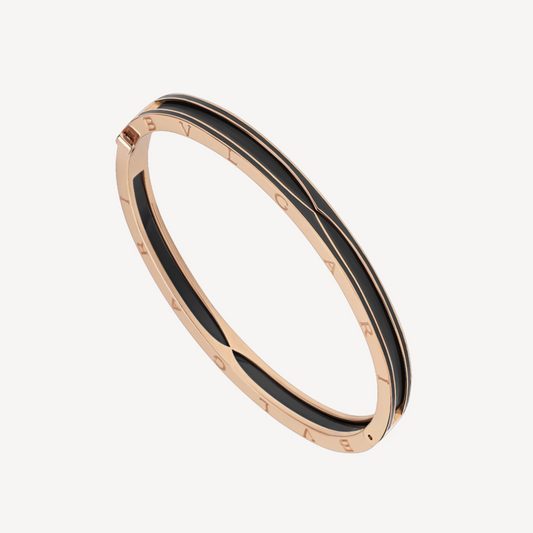 [Luxe Jewelry]ZERO 1 PINK GOLD WITH MATTE BLACK CERAMIC BRACELET