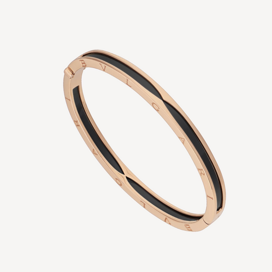 [Luxe Jewelry]ZERO 1 PINK GOLD WITH BLACK CERAMIC BRACELET