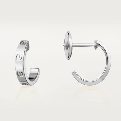[Luxe Jewelry]LOVE EARRINGS 2.65MM SILVER