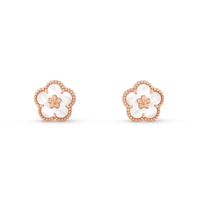 [Luxe Jewelry]LUCKY PINK GOLD WHITE MOP EARRINGS