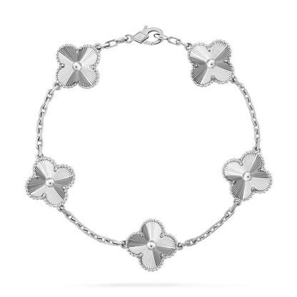[Luxe Jewelry]CLOVER SILVER 5 MOTIFS BRACELET
