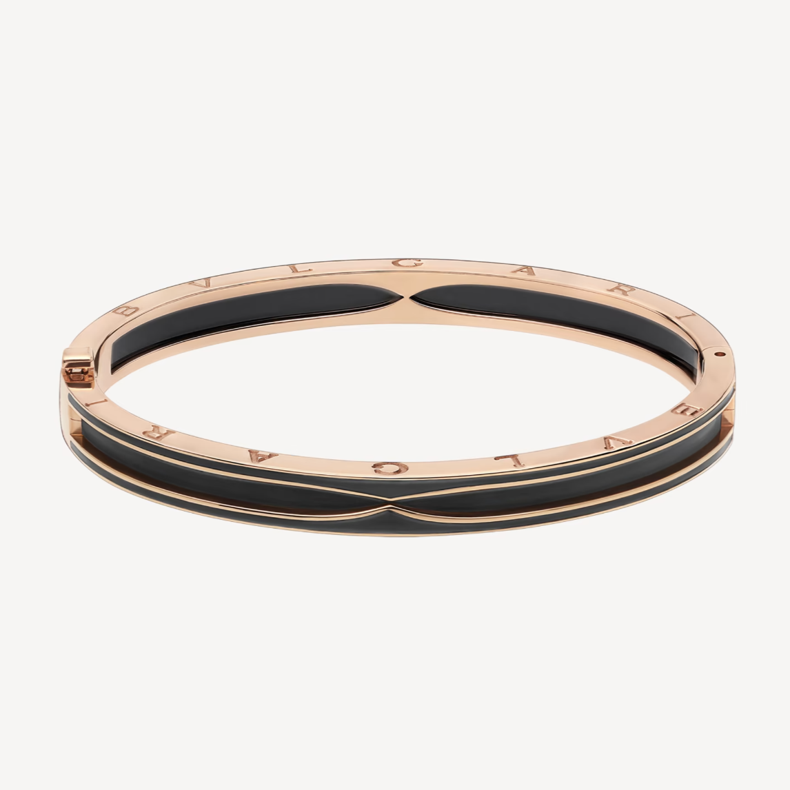 [Luxe Jewelry]ZERO 1 PINK GOLD WITH MATTE BLACK CERAMIC BRACELET