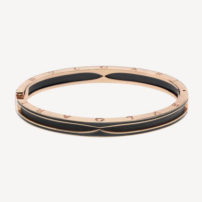 [Luxe Jewelry]ZERO 1 PINK GOLD WITH MATTE BLACK CERAMIC BRACELET