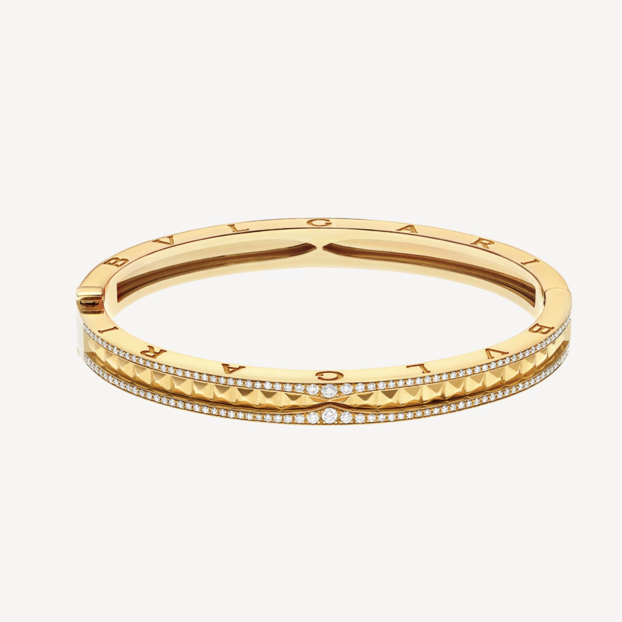 [Luxe Jewelry]ZERO 1 SPIRAL AND PAVED DIAMOND GOLD BRACELET