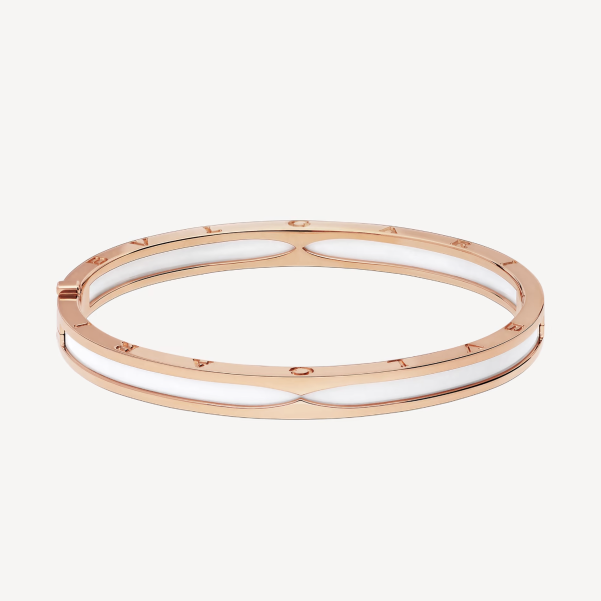 [Luxe Jewelry]ZERO 1 PINK GOLD WITH WHITE CERAMIC BRACELET