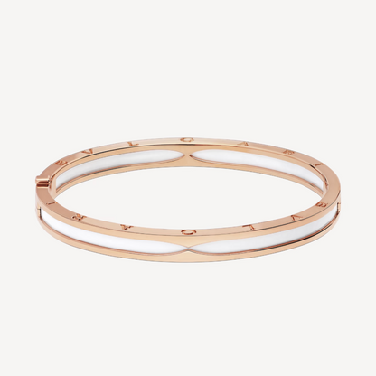 [Luxe Jewelry]ZERO 1 PINK GOLD WITH WHITE CERAMIC BRACELET