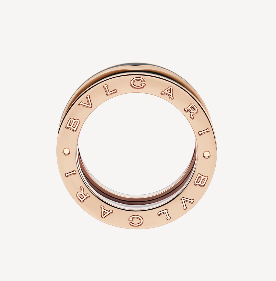 [Luxe Jewelry]ZERO 1 TWO-BAND WITH MATTE BLACK CERAMIC PINK GOLD RING