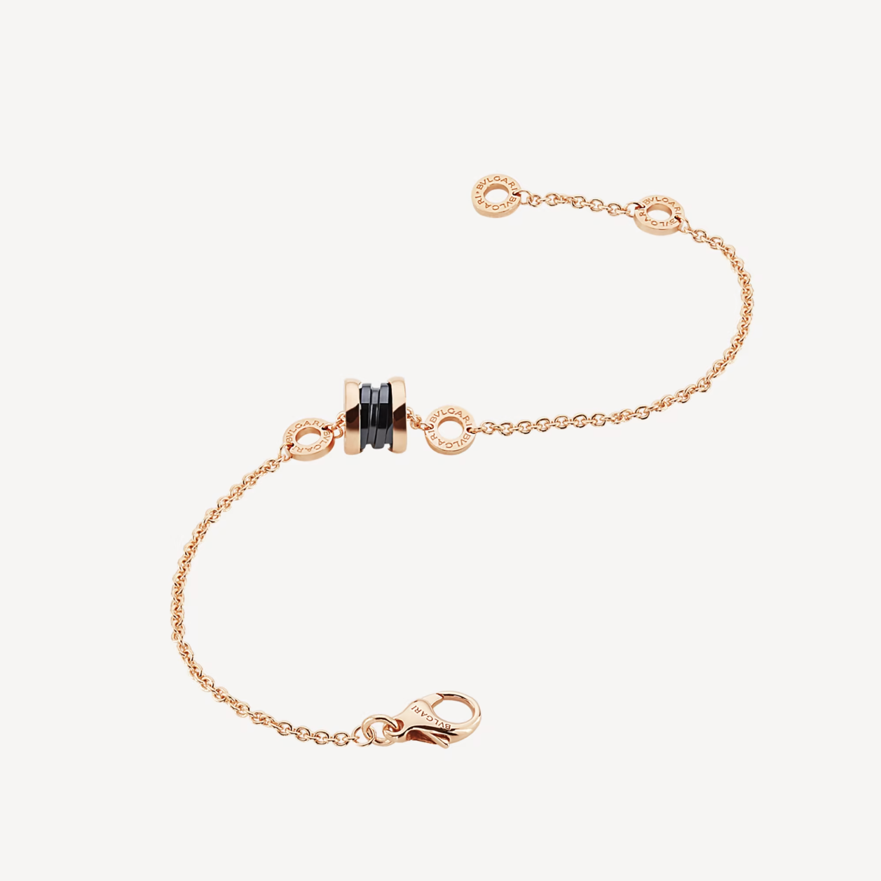 [Luxe Jewelry]ZERO 1 SOFT PINK GOLD AND BLACK CERAMIC BRACELET