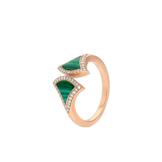 [Luxe Jewelry]DREAM MALACHITE DIAMOND OPEN RING