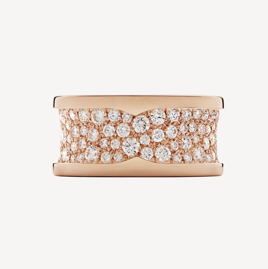 [Luxe Jewelry]ZERO 1 WITH PAVED DIAMONDS ON THE SPIRAL RING