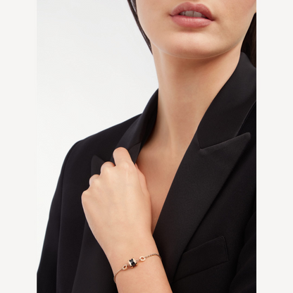 [Luxe Jewelry]ZERO 1 SOFT PINK GOLD AND BLACK CERAMIC BRACELET