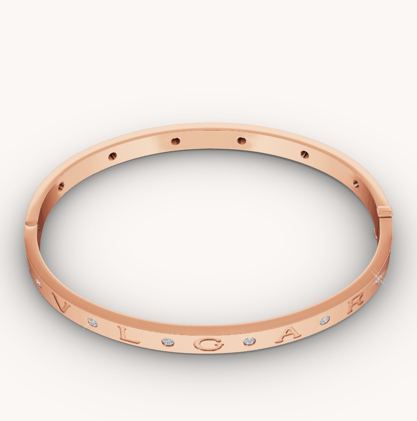[Luxe Jewelry]ZERO 1 PINK GOLD 12 DIAMONDS BRACELET