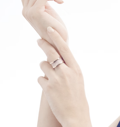 [Luxe Jewelry]ZERO 1 WITH PAVED DIAMONDS ON THE SPIRAL RING