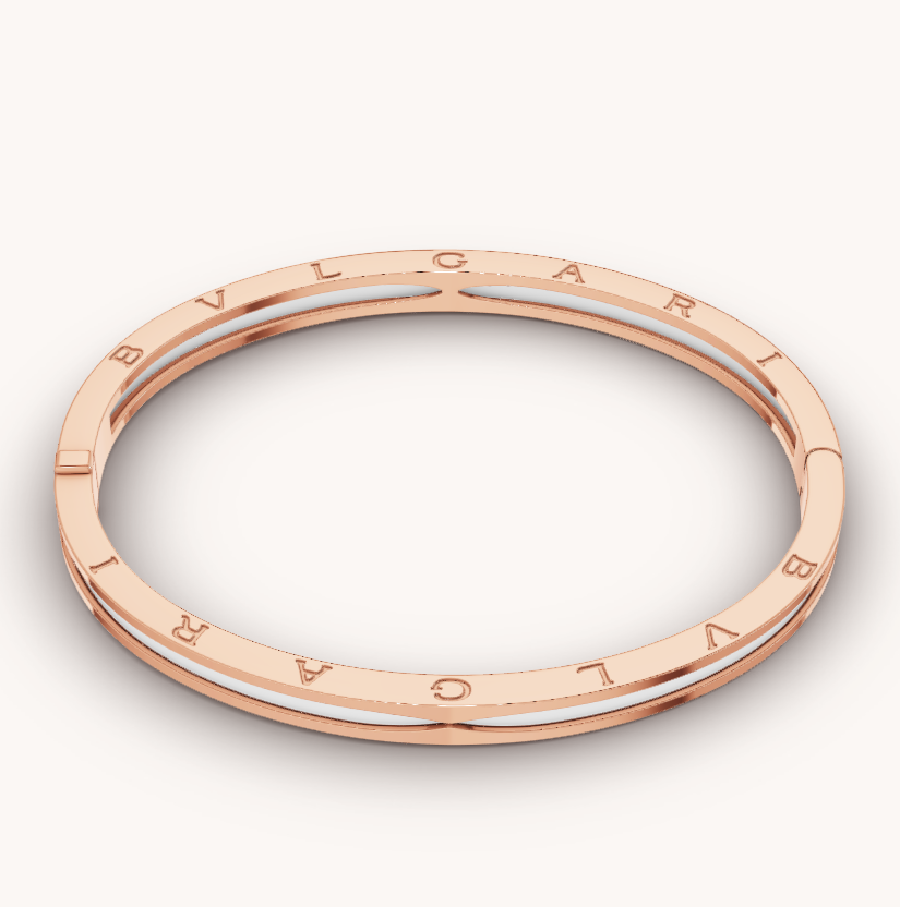 [Luxe Jewelry]ZERO 1 PINK GOLD WITH WHITE CERAMIC BRACELET