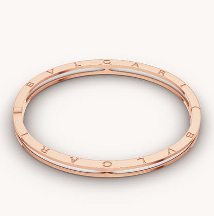 [Luxe Jewelry]ZERO 1 PINK GOLD WITH WHITE CERAMIC BRACELET