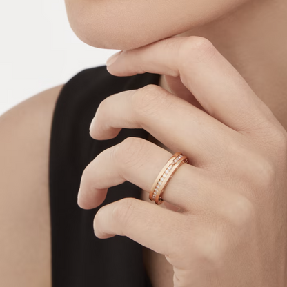 [Luxe Jewelry]ZERO 1 ONE-BAND PAVED DIAMONDS ON THE SPIRAL RING