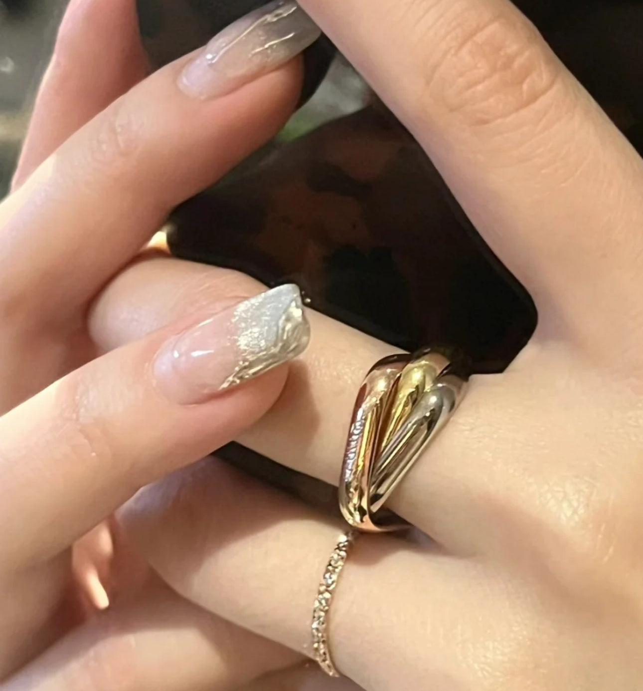 [Luxe Jewelry]TRINITY RING GOLD PINK GOLD SILVER