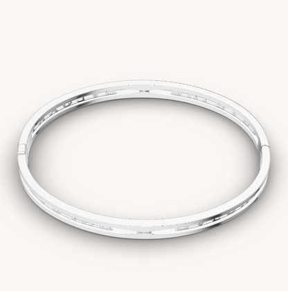 [Luxe Jewelry]ZERO 1 SPIRAL LOGO SILVER BRACELET