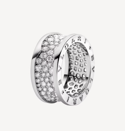 [Luxe Jewelry]ZERO 1 WITH PAVED DIAMONDS ON THE SPIRAL RING