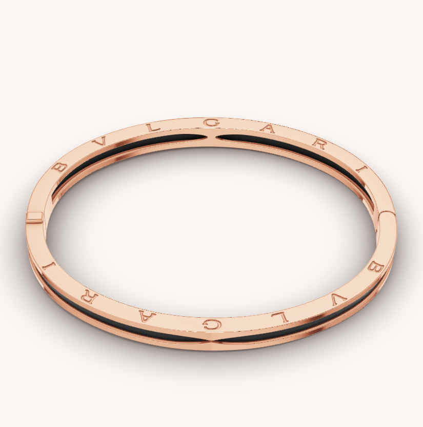 [Luxe Jewelry]ZERO 1 PINK GOLD WITH BLACK CERAMIC BRACELET