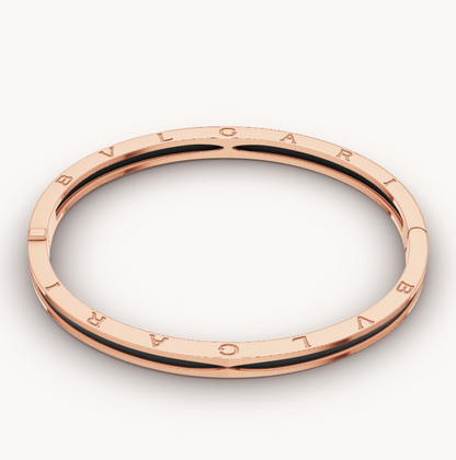 [Luxe Jewelry]ZERO 1 PINK GOLD WITH BLACK CERAMIC BRACELET