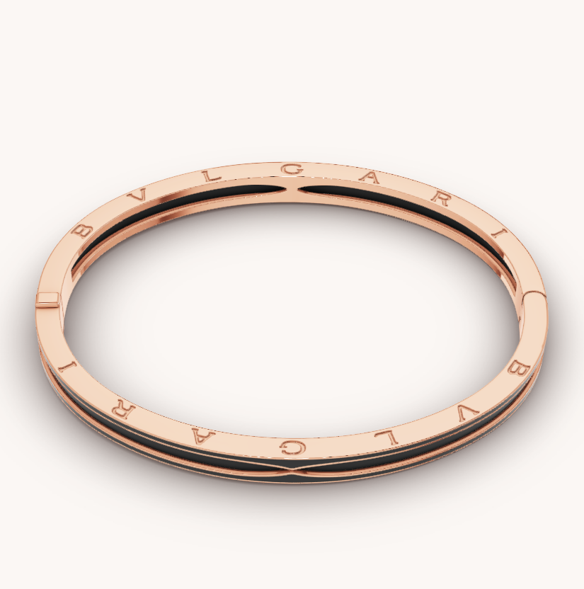 [Luxe Jewelry]ZERO 1 PINK GOLD WITH MATTE BLACK CERAMIC BRACELET