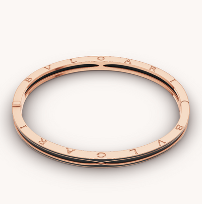 [Luxe Jewelry]ZERO 1 PINK GOLD WITH MATTE BLACK CERAMIC BRACELET