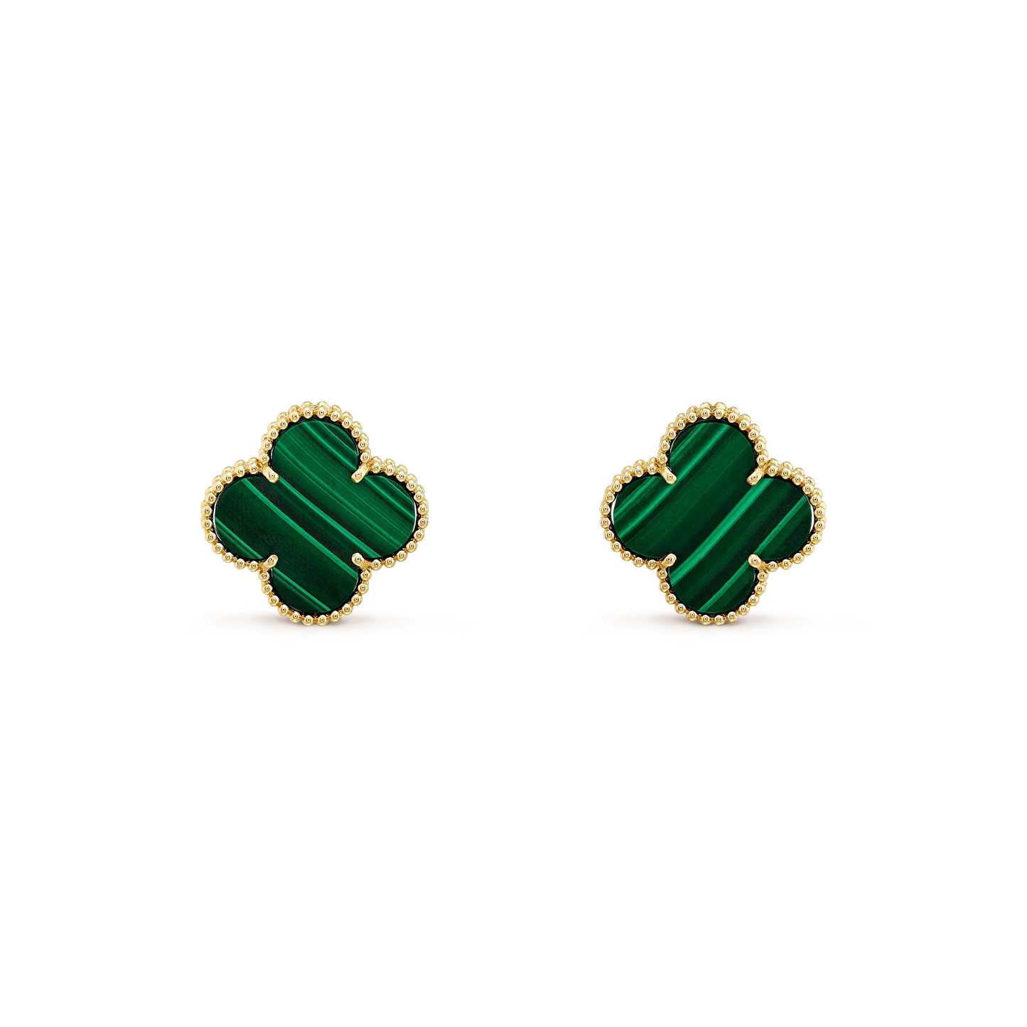 [Luxe Jewelry]CLOVER MINI 9.5MM MALACHITE  EARRINGS
