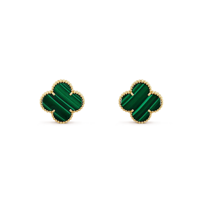 [Luxe Jewelry]CLOVER MINI 9.5MM MALACHITE  EARRINGS