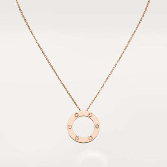 [Luxe Jewelry]LOVE NECKLACE 16MM 3 DIAMONDS