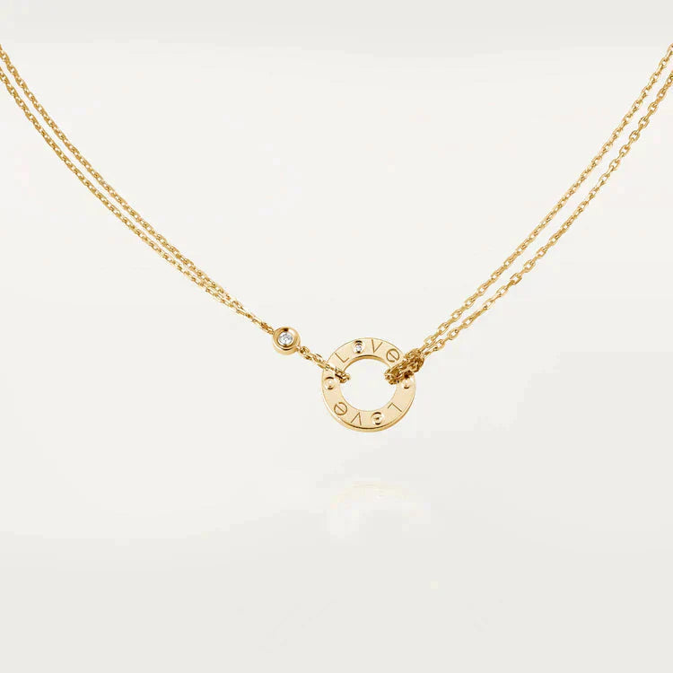 [Luxe Jewelry]LOVE NECKLACE 16MM 2 DIAMONDS