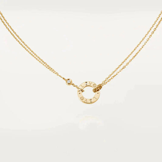 [Luxe Jewelry]LOVE NECKLACE 16MM 2 DIAMONDS