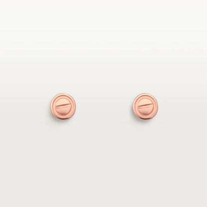 [Luxe Jewelry]LOVE EARRINGS PINK GOLD 10MM