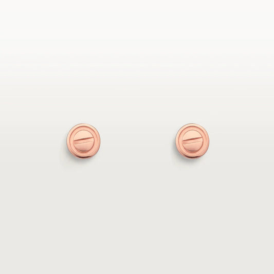 [Luxe Jewelry]LOVE EARRINGS PINK GOLD 10MM