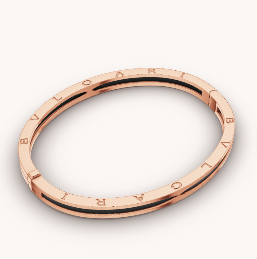 [Luxe Jewelry]ZERO 1 PINK GOLD WITH BLACK CERAMIC BRACELET