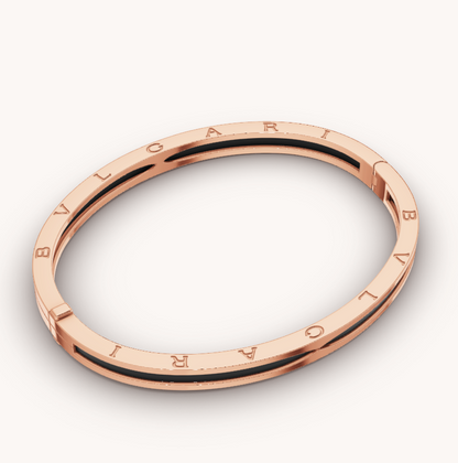 [Luxe Jewelry]ZERO 1 PINK GOLD WITH BLACK CERAMIC BRACELET